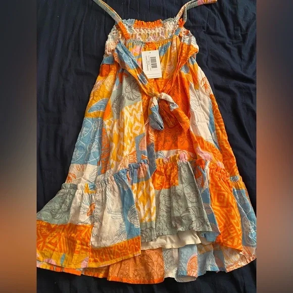 ILLA ILLA Seashell Serenade Tropical Patchwork Bandeau Top Mini Dress NWT - Picture 4 of 6